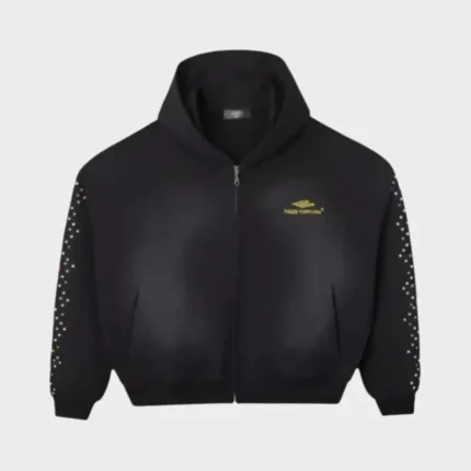Hmdd Crystal Zip Up Hoodie Black