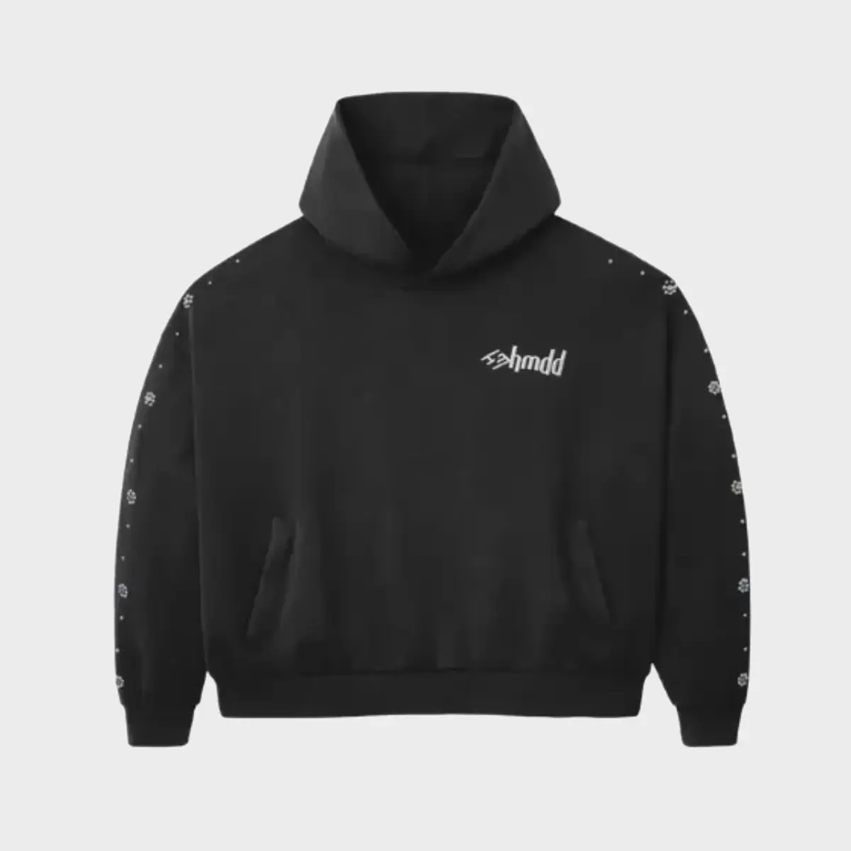 Hmdd Flower Studded Hoodie Black (1) Hmdd Flower Studded Hoodie Black (1)
